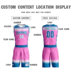 Royal White Blue-White Gradient Basketball Jersey Set 4
