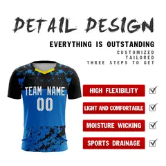 Royal White Breathable Athletic Soccer Jersey 2