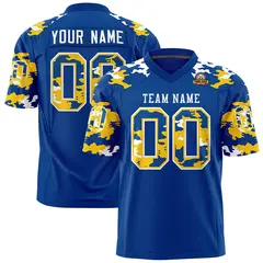 Royal White Camo Authentic Football Jersey