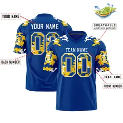 Royal White Camo Authentic Football Jersey 2