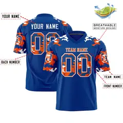 Royal White Camo Authentic Football Jersey 2