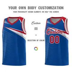 Royal White Chest Color Block Basketball Uniform Jersey 3