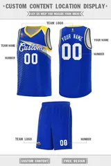 Royal White Chest Color Block Basketball Uniform Jersey 2