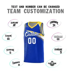 Royal White Chest Color Block Basketball Uniform Jersey 4