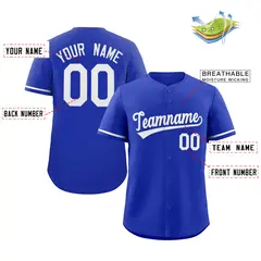 Royal White Classic Authentic Baseball Jersey 2