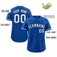 Royal White Classic Authentic Baseball Jersey 2