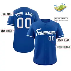 Royal White Classic Authentic Baseball Jersey 2