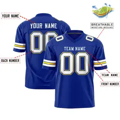Royal White Classic Authentic Football Jersey 2