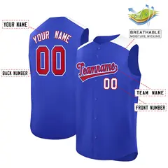Royal White Classic Authentic Sleeveless Baseball Jersey 2