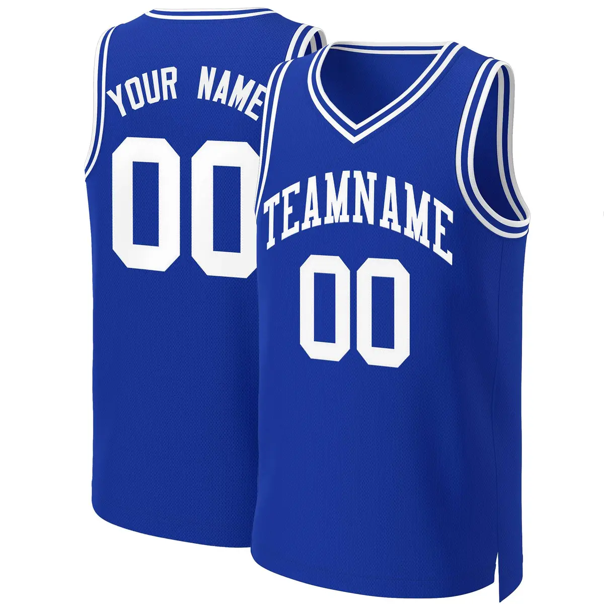 Royal White Classic Basketball Jersey