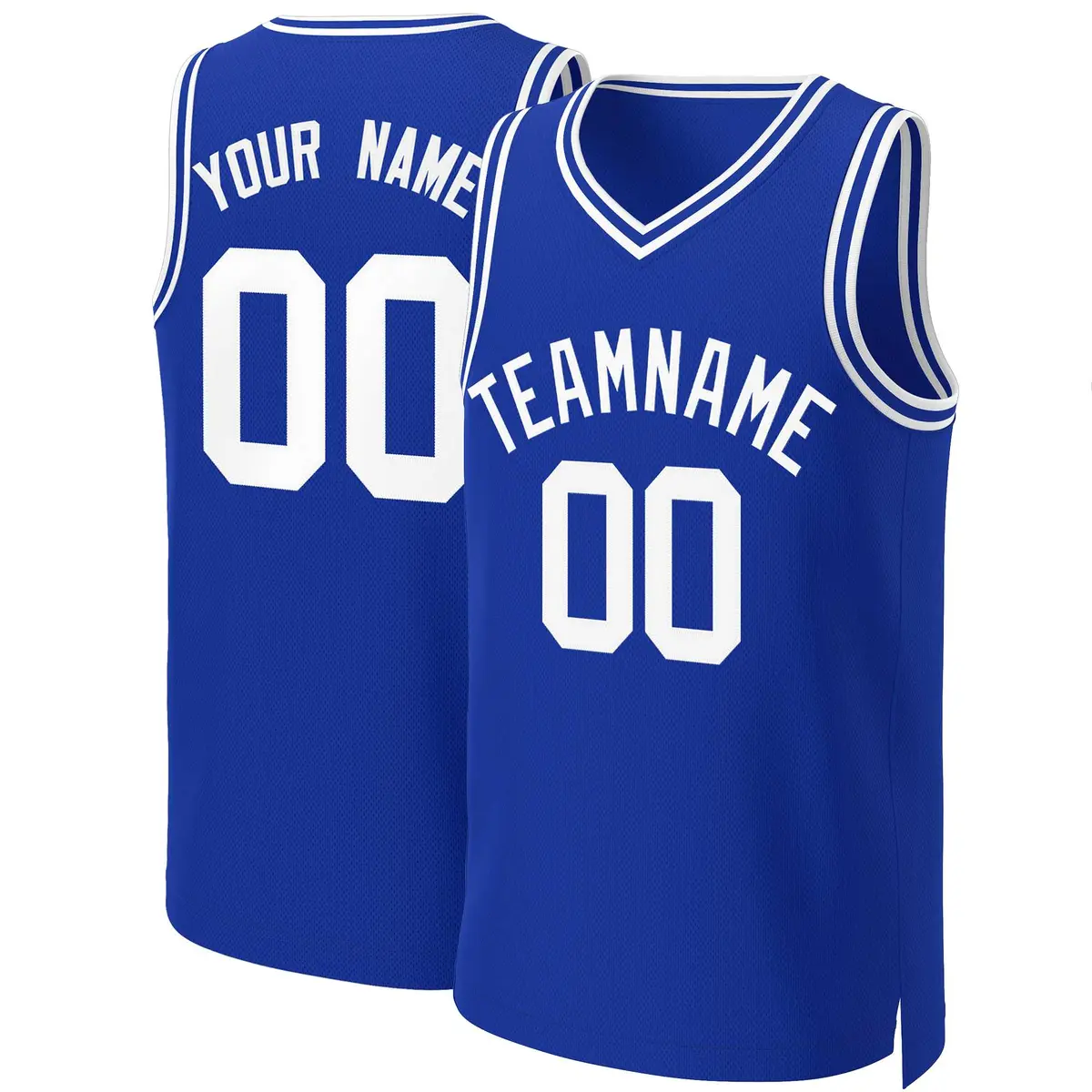 Royal White Classic Basketball Jersey