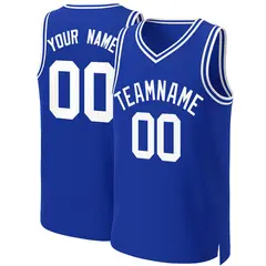 Royal White Classic Basketball Jersey