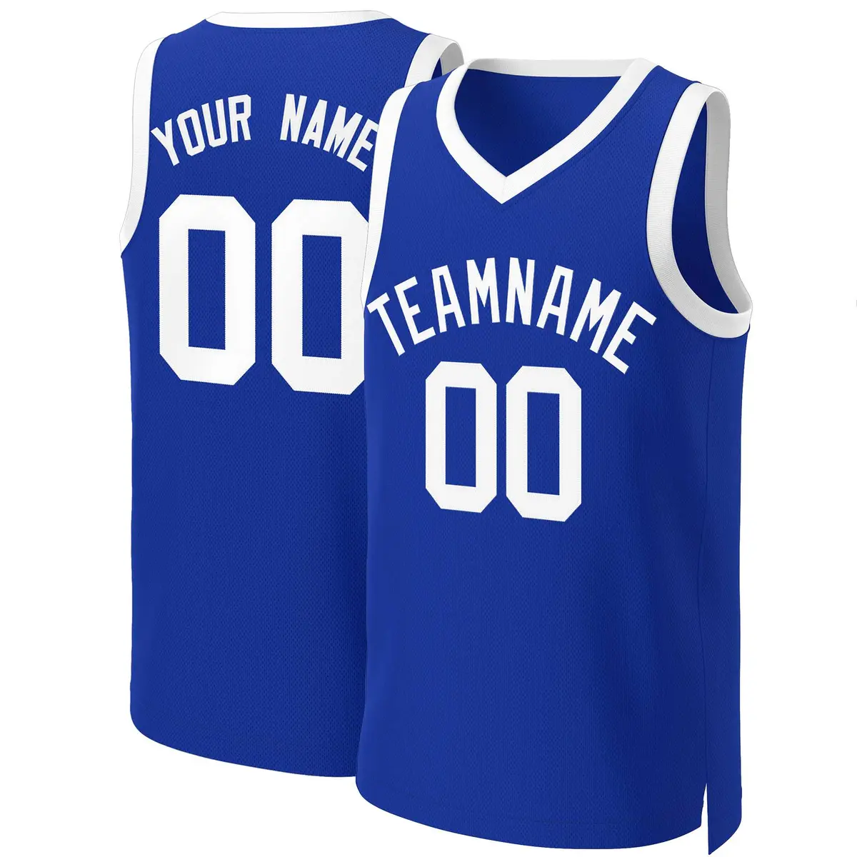 Royal White Classic Basketball Jersey
