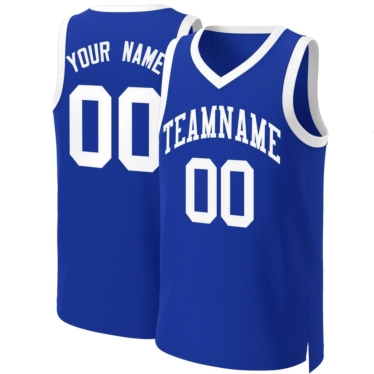 Royal White Classic Basketball Jersey