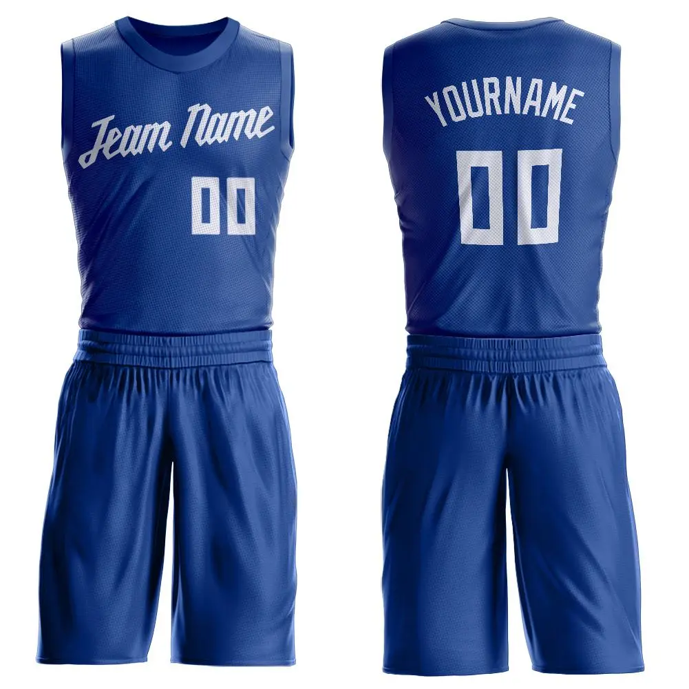 Royal White Classic Basketball Jersey