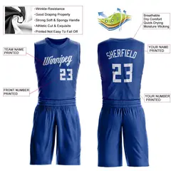Royal White Classic Basketball Jersey 3