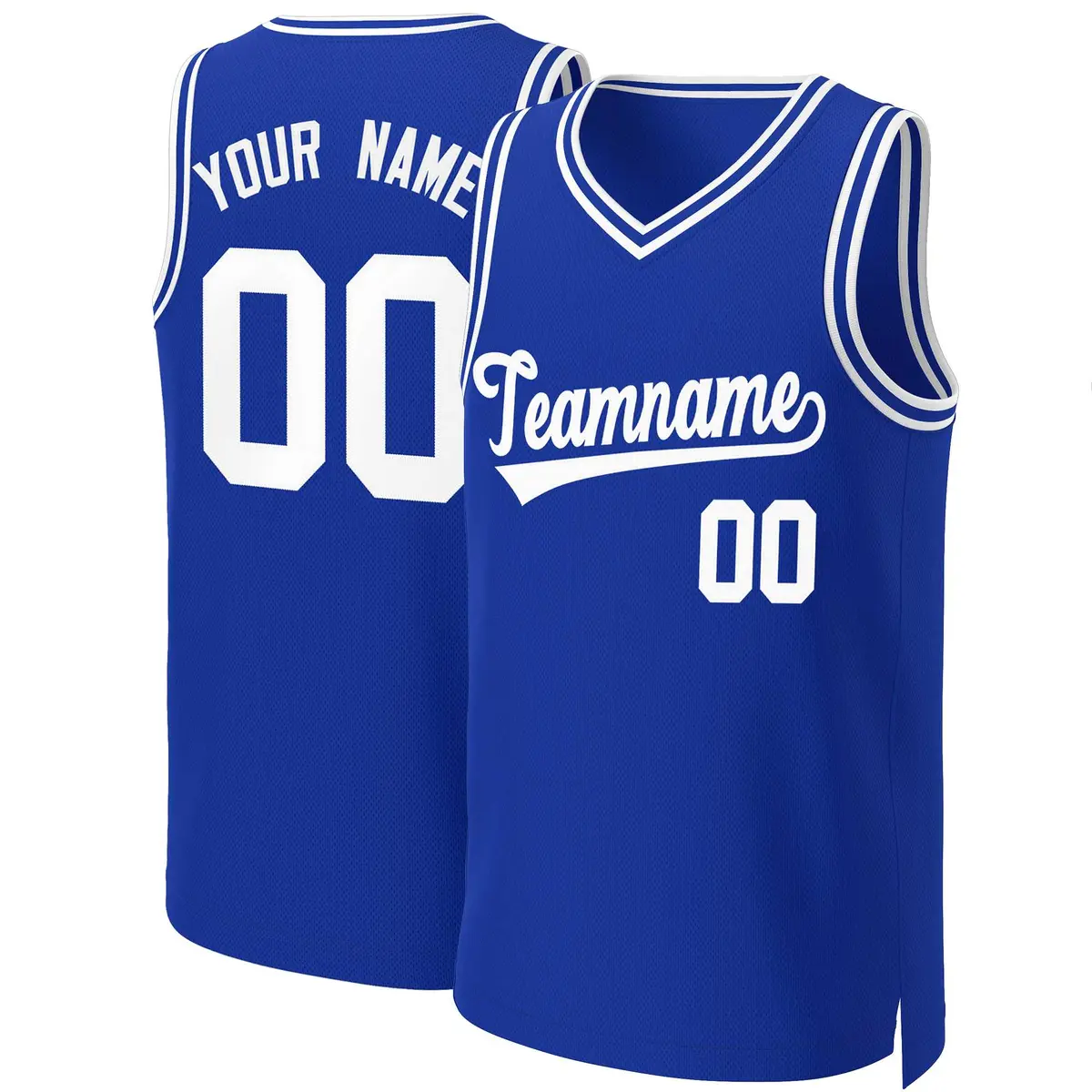 Royal White Classic Basketball Jersey