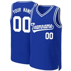 Royal White Classic Basketball Jersey 1