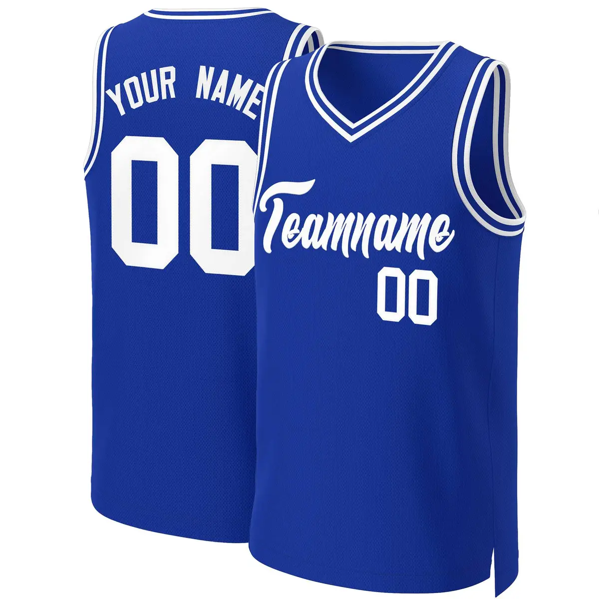 Royal White Classic Basketball Jersey