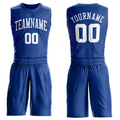 Royal White Classic Basketball Jersey 1