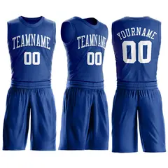 Royal White Classic Basketball Jersey 2
