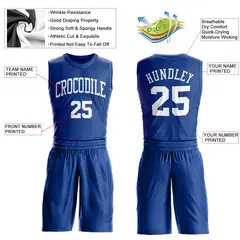 Royal White Classic Basketball Jersey 3
