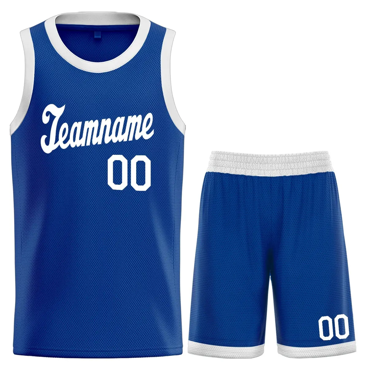 Royal White Classic Basketball Jersey