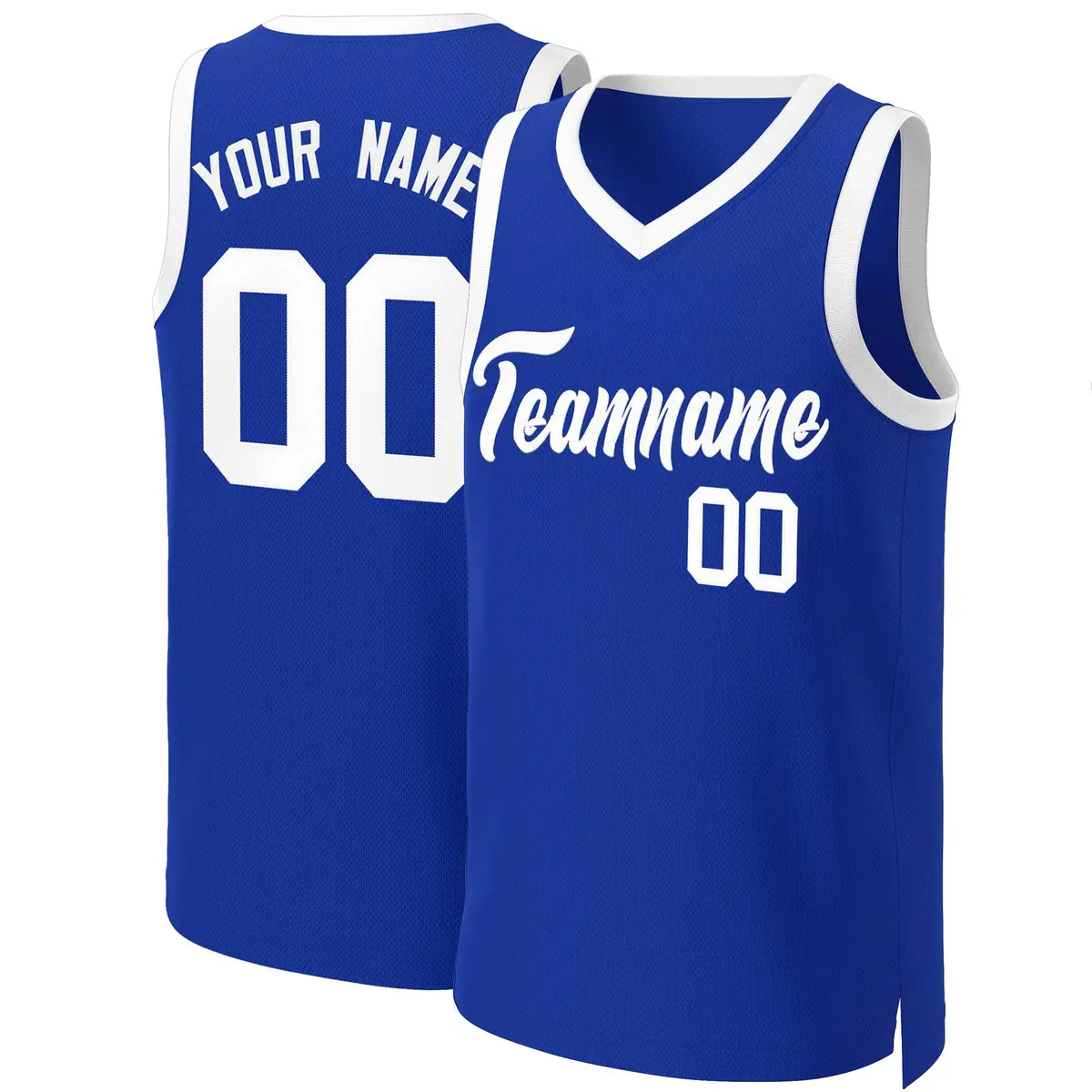 Royal White Classic Basketball Jersey