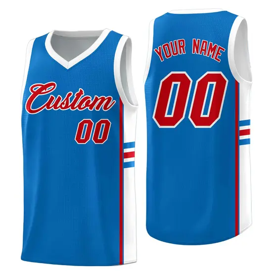 Royal White Classic Color Block Uniform Basketball Jersey