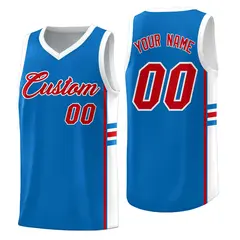 Royal White Classic Color Block Uniform Basketball Jersey 1