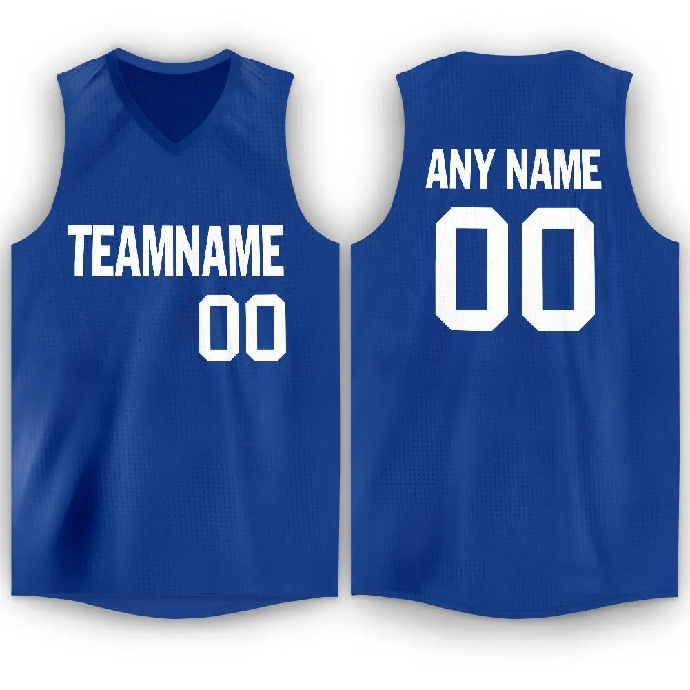 Royal White Classic Fashion Basketball Jersey