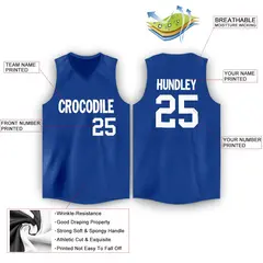 Royal White Classic Fashion Basketball Jersey 2