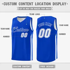 Royal White Classic Fashion Sportwear Basketball Jersey 2