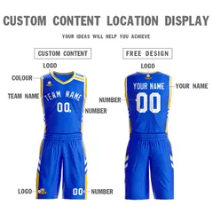 Royal White Classic Mesh Basketball Jersey Sets 3
