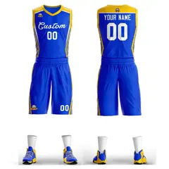Royal White Classic Mesh Basketball Jersey Sets