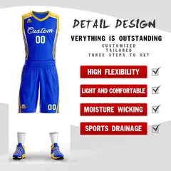 Royal White Classic Mesh Basketball Jersey Sets 2
