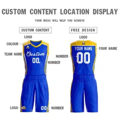 Royal White Classic Mesh Basketball Jersey Sets 3