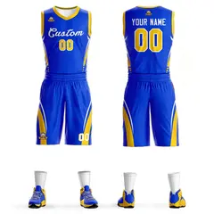 Royal White Classic Mesh Basketball Jersey Sets