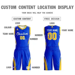 Royal White Classic Mesh Basketball Jersey Sets 3