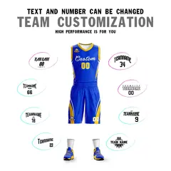 Royal White Classic Mesh Basketball Jersey Sets 4