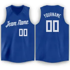 Royal White Classic Sport Game Basketball Jersey 1