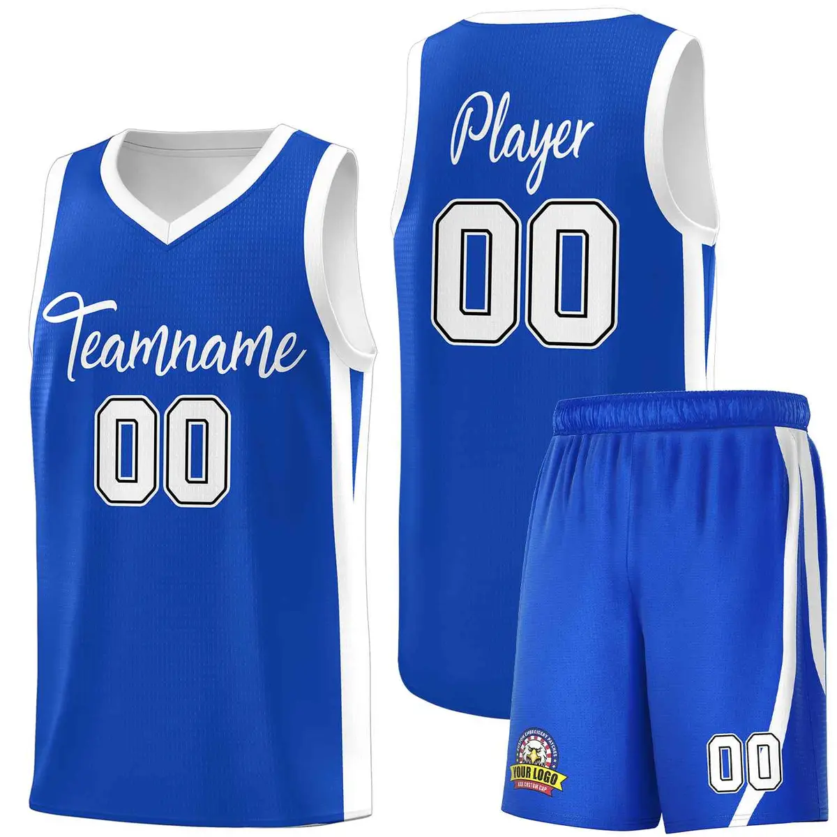 Royal White Classic Sports Uniform Basketball Jersey