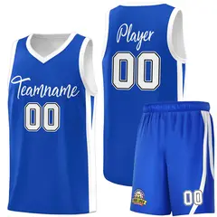 Royal White Classic Sports Uniform Basketball Jersey