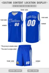 Royal White Classic Sports Uniform Basketball Jersey 2