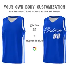 Royal White Classic Sports Uniform Basketball Jersey 3