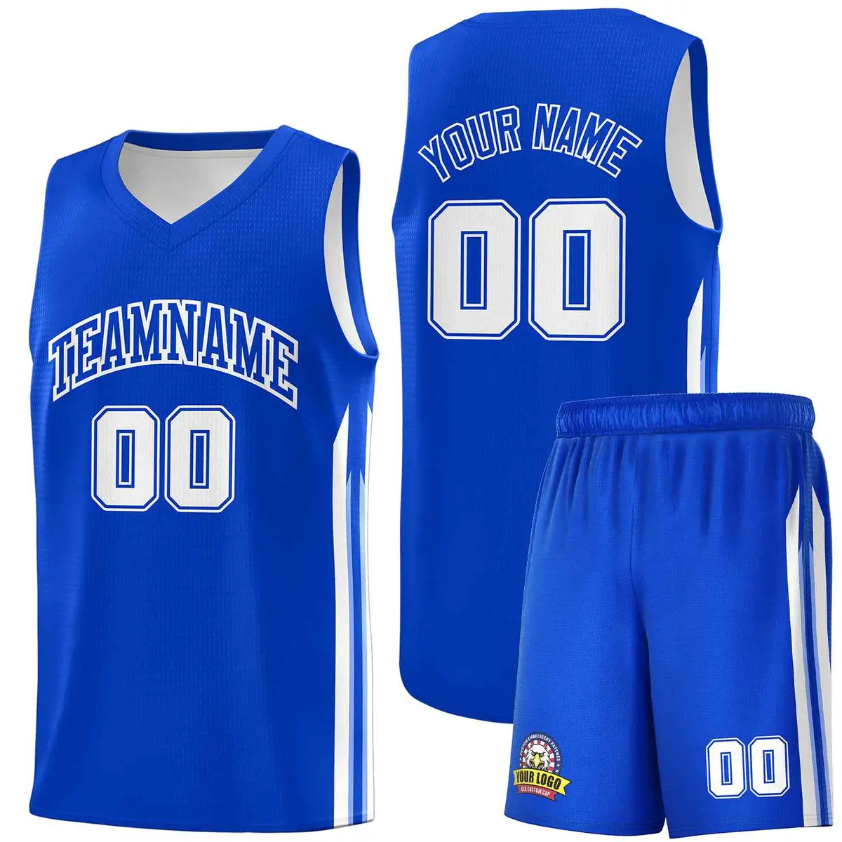 Royal White Classic Sports Uniform Basketball Jersey