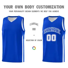 Royal White Classic Sports Uniform Basketball Jersey 3