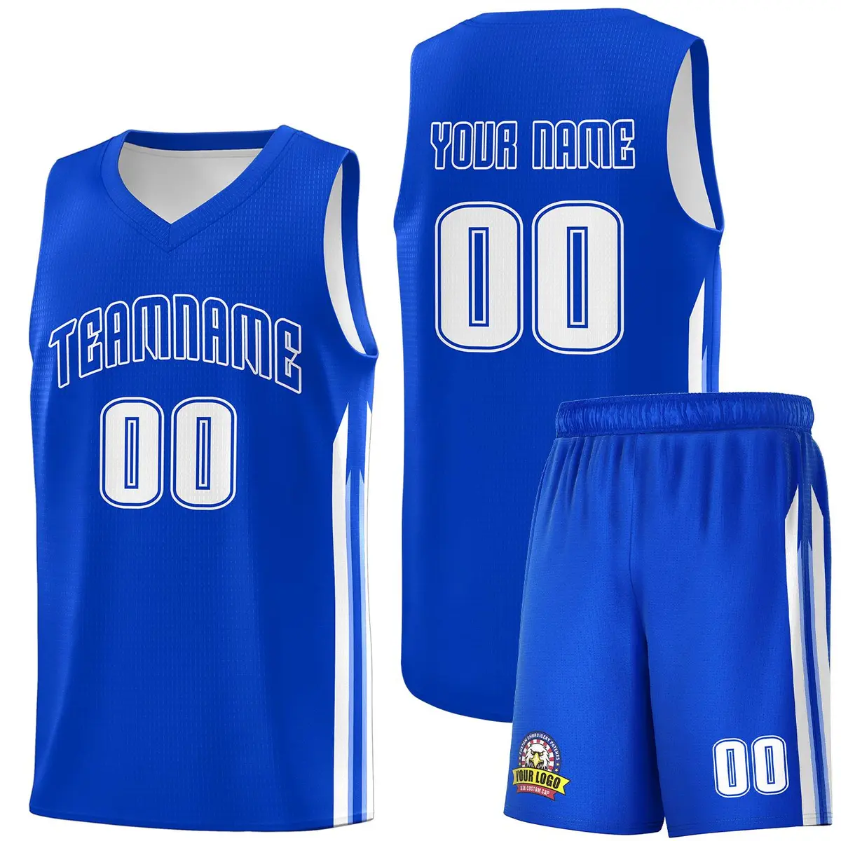 Royal White Classic Sports Uniform Basketball Jersey