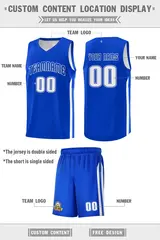 Royal White Classic Sports Uniform Basketball Jersey 2