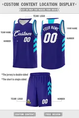 Royal White Classic Sports Uniform Basketball Jersey 2